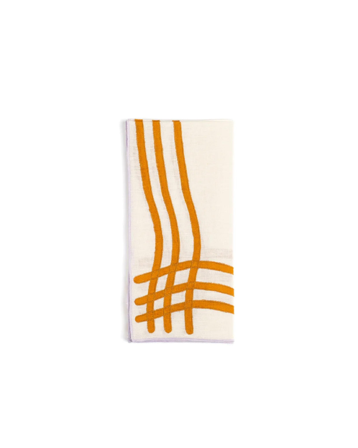 Grid Embroidered Linen Napkins | Undisclosed