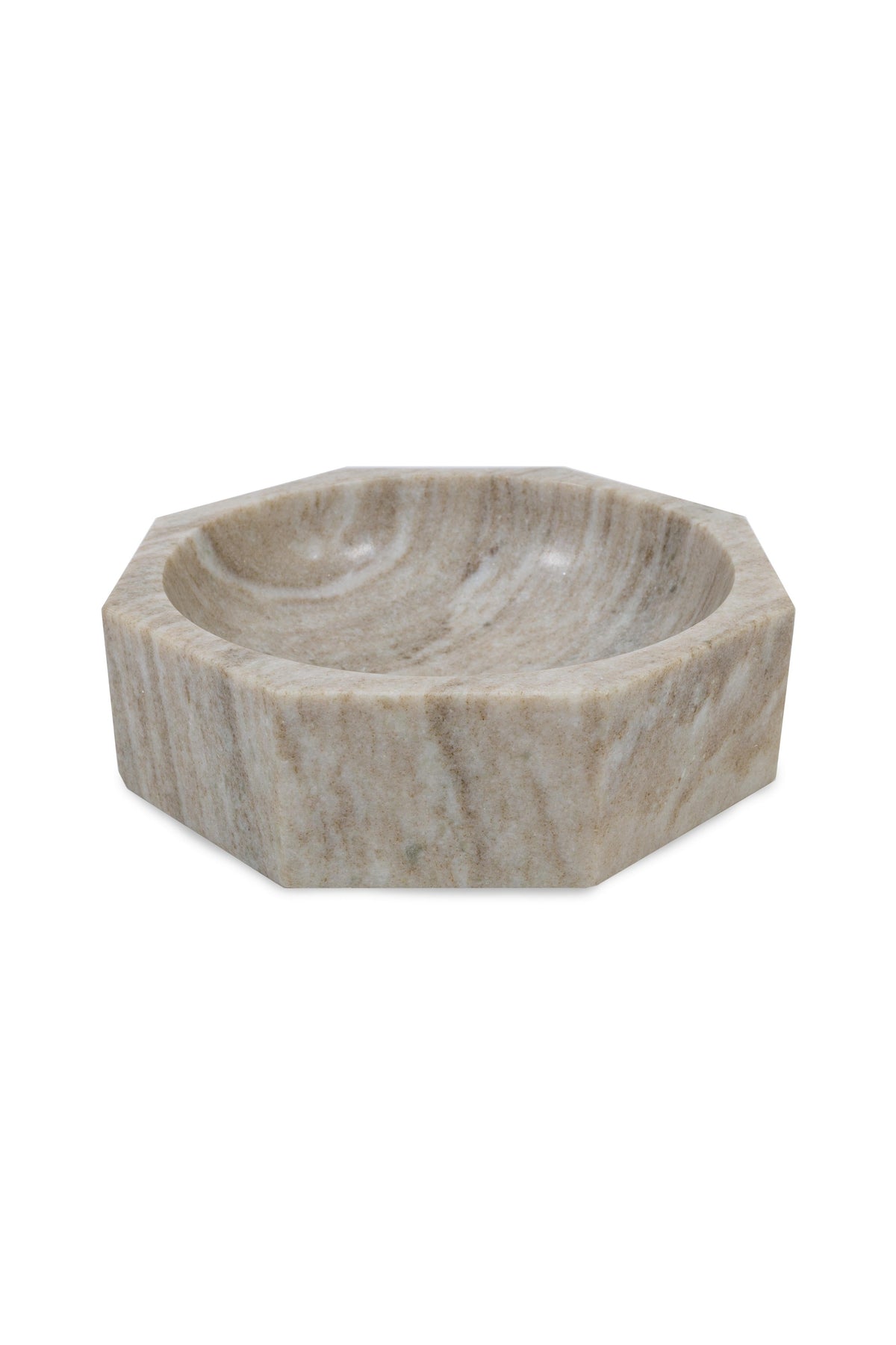 Octagonal Marble Bowl in Beige Marble | Undisclosed